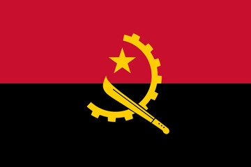 Flag of Angola vector icon. Standart colors and size. Best for mobile apps, UI and web design.