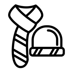 Sticker - Scarf and Beanie Set Vector Design Icon Style