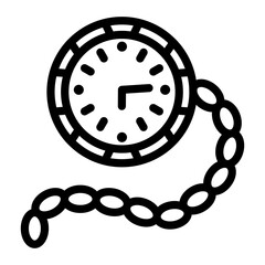 Sticker - Pocket Watch Chain Vector Design Icon Style