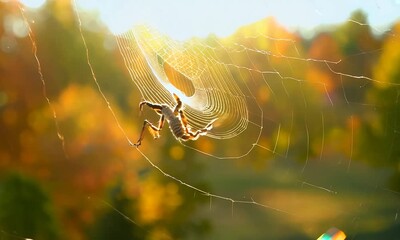 an insect in a spider's web