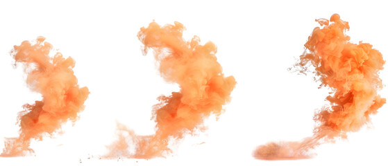 Wall Mural - orange smoke png transparent background
