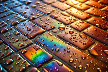 Canvas Print - abstract water drops on brick surface textured design