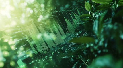 Poster - A vibrant green backdrop features a digital sound wave pattern, blending nature with technology in a harmonious visual representation.