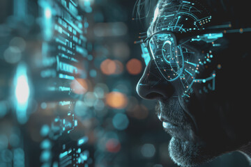 computer programming code scripts augmented reality hologram.