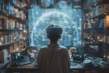 Computer programming code scripts augmented reality hologram.