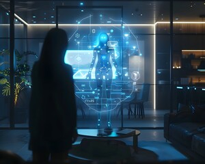 Poster - AI Powered Personal Assistant Interaction in Minimalist High Tech Home