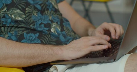 Man hands coding html and programming on screen laptop, development web, developer.