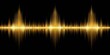 © lapeepon - Black and gold sound waves isolated on background, music, audio, frequency, abstract, design, waves, equalizer, visual