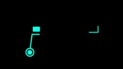 Poster - Callous rectangle. A callous rectangle animates text within futuristic HUD elements on a black background.