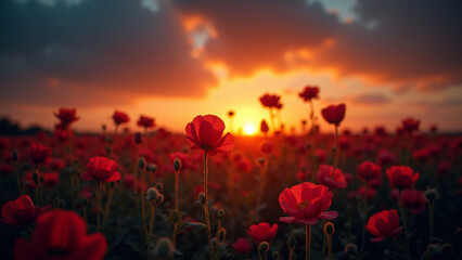 sunset in the field