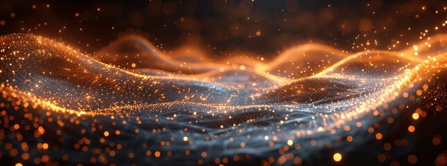 Poster - Futuristic Digital Background for AI Neural Networks and Data Transmission