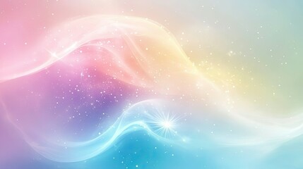 Poster - A dreamy abstract background with soft gradients and glowing stars, evoking a sense of peace and tranquility.