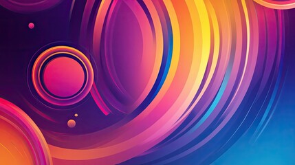 Poster - A dynamic abstract background with circular patterns, vibrant colors, and a sense of motion and energy.