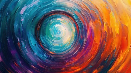 Poster - A dynamic abstract background with circular patterns, vibrant colors, and a sense of motion and energy.