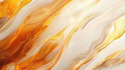 Poster - A flowing abstract background featuring liquid-like patterns in shades of gold and bronze, adding a sense of luxury and motion.