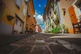 Fototapeta Fototapeta uliczki - narrow street in the old town in Swizterland