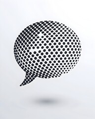 Poster - Dotted Speech Bubble Icon on White Background Symbolizing Communication and Interaction