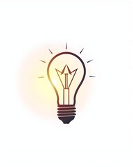 Canvas Print - Minimalist Lightbulb Icon Representing Innovation and Bright Ideas