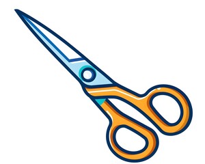Poster - Scissors Icon with Dashed Lines for DIY Projects and Crafting on White Background