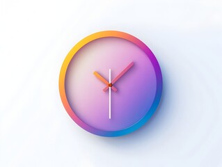 Poster - Vibrant Gradient Clock Icon Symbolizing Time Management and Punctuality