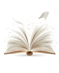 Poster - Open Book Icon Symbolizing Knowledge Learning and Education on White Background