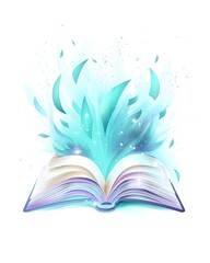Poster - Open Book Icon with Fluttering Pages Symbolizing Knowledge and Learning