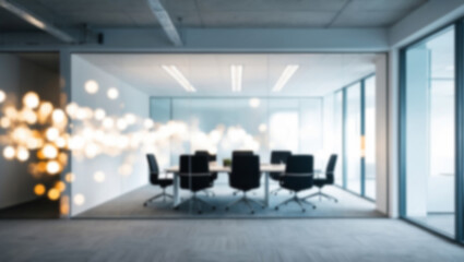 Wall Mural - blurred image of modern office interior with bokeh lights.