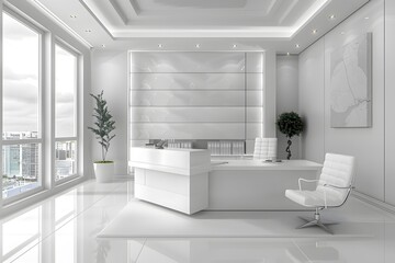 Wall Mural - Modern Minimalist Office Design with Panoramic Views