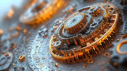 clock gear background and abstract . 3d, rendering, illustration