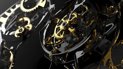 clock gear background and abstract . 3d, rendering, illustration