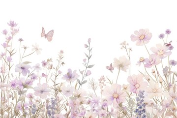 Poster - Delicate pastel floral meadow