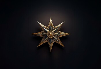 Poster - A gold and blue star with intricate details sits on a dark background.