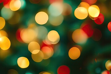 Wall Mural - A vibrant, colorful bokeh background with shimmering lights, perfect for festive and holiday-themed projects.