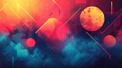 Vibrant geometric shapes gradient background vector. Abstract trendy modern design wallpaper for landing page, covers, Brochures, flyers, Presentations,Banners. Vector illustration