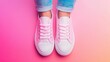 © Intelligent Horizons - A DIY fashionista s colorful project to transform a pair of white sneakers into a vibrant ombre dyed footwear piece