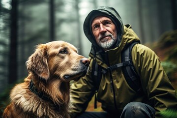 Canvas Print - Golden retriever outdoors animal mammal.