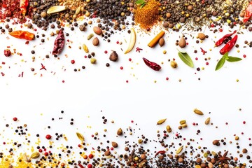 Sticker - Spices backgrounds food white background.