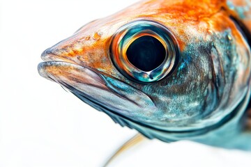 Mystic portrait of Marlin in studio, copy space on right side, Close-up View, isolated on white background