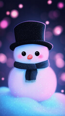 Sticker - New Year's card with an elegant snowman