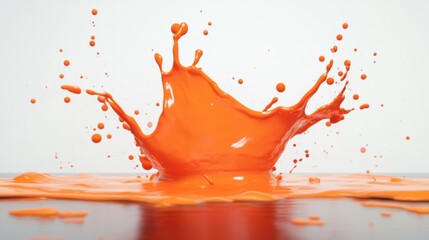 Poster - Vibrant orange liquid splash, isolated on a white background Dynamic, perfect for artistic and creative projects