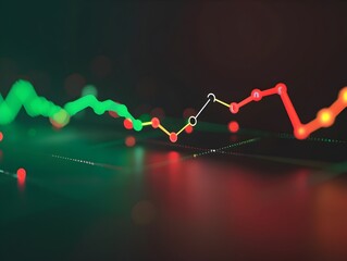 Aufkleber - evolving emotional insights color changing line graph visualizing sentiment analysis in customer fee