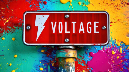 Poster - A sign with the word voltage written on it