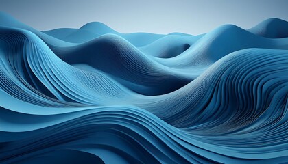Poster - 3D Textured Blue Surface with Bumps and Hills Creating a Dynamic Tactile Landscape