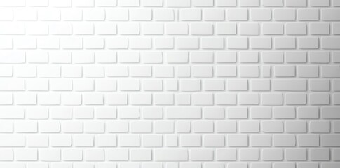 Poster - A clean, white brick wall texture ideal for backgrounds or design projects, adding a modern and minimalist touch.