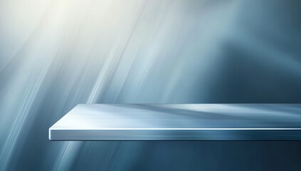 Poster - A sleek metallic surface reflecting soft light in a modern setting, perfect for showcasing products or minimalist designs.
