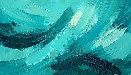Poster - Dynamic Aquamarine Background: Abstract Textures and 3D Illustration Elements