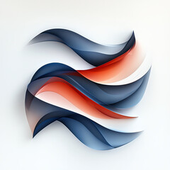 Poster - Abstract art featuring flowing waves in blue, red, and white colors, creating a dynamic and modern visual experience.