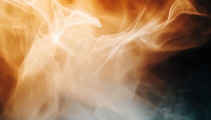 Artistic smoke swirl in shades of orange, white, and blue. Perfect for backgrounds or creative projects that evoke movement and emotion.