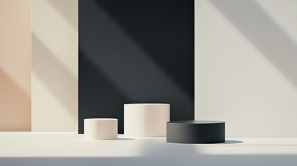 Poster - Modern minimalistic scene featuring geometric shapes and contrasting colors, ideal for design and creative projects.