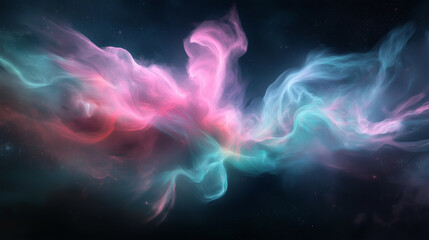 Poster - Abstract background technological and futuristic background in light colors with soft shapes and lines. Swirling clots of smoke and fog